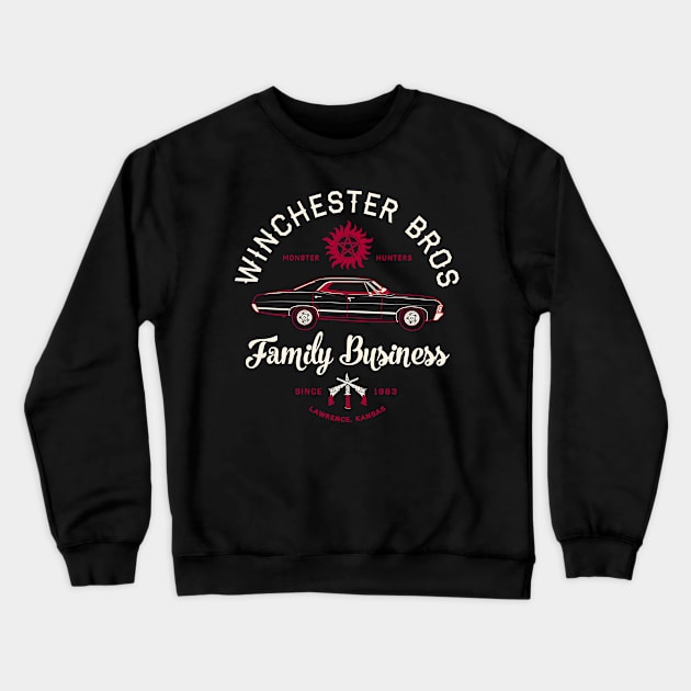 Family Business - Winchester Bros - Occult Horror Crewneck Sweatshirt by Nemons